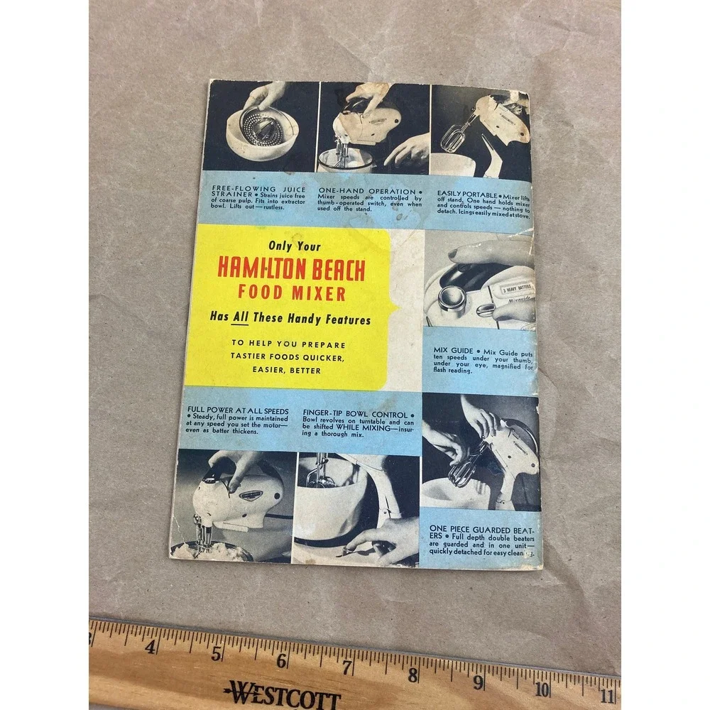 1948 Hamilton Beach Food Mixer Use and Recipe Cookbook